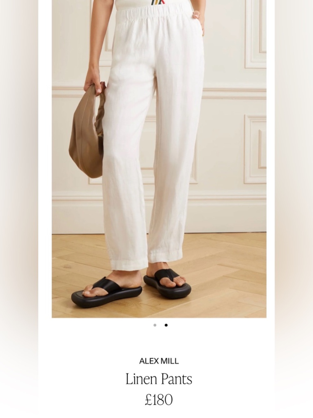 Alex Mill Straight Leg White Linen Trousers size L